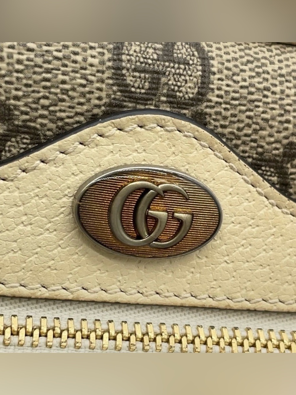 Gucci Ophidia GG Supreme Sherry Line Gray White Mini ShoulderBag - Picture 6 of 16